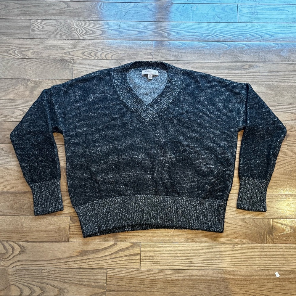 Philosophy Charcoal V-Neck Sweater